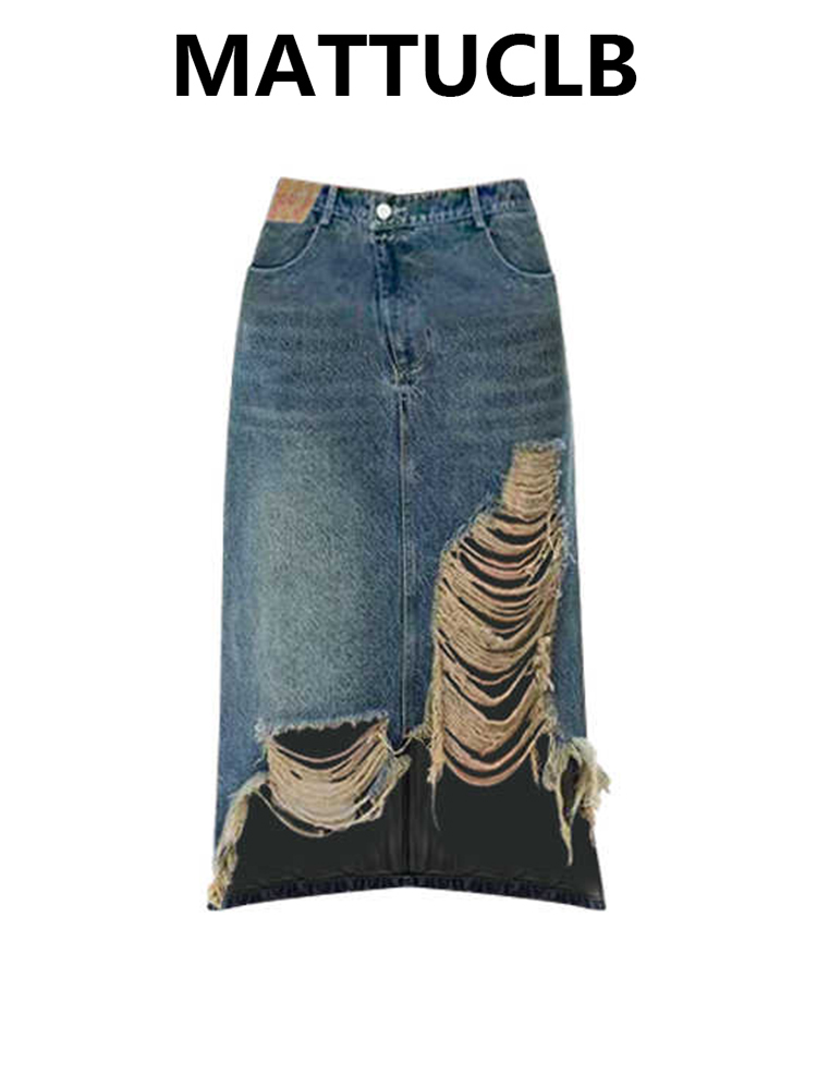 Street Fashion Denim - Новинка: Женская джинсовая юбка миди в