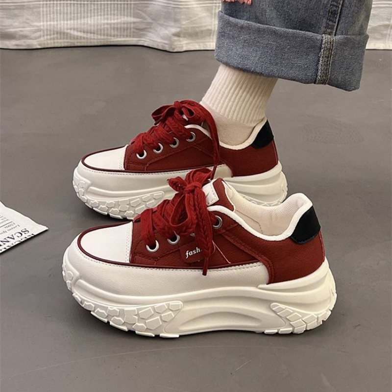 Chunky Sneaker Platform - Весенние массивные белые кроссовки для женщин,