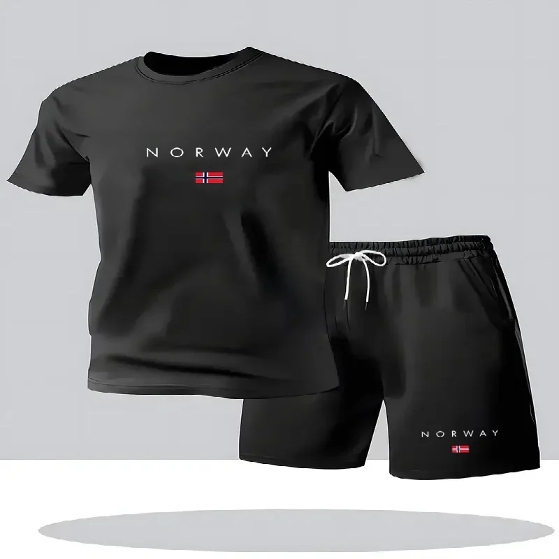 Street Fashion Tshirt - Новый мужской повседневный комплект из футболки
