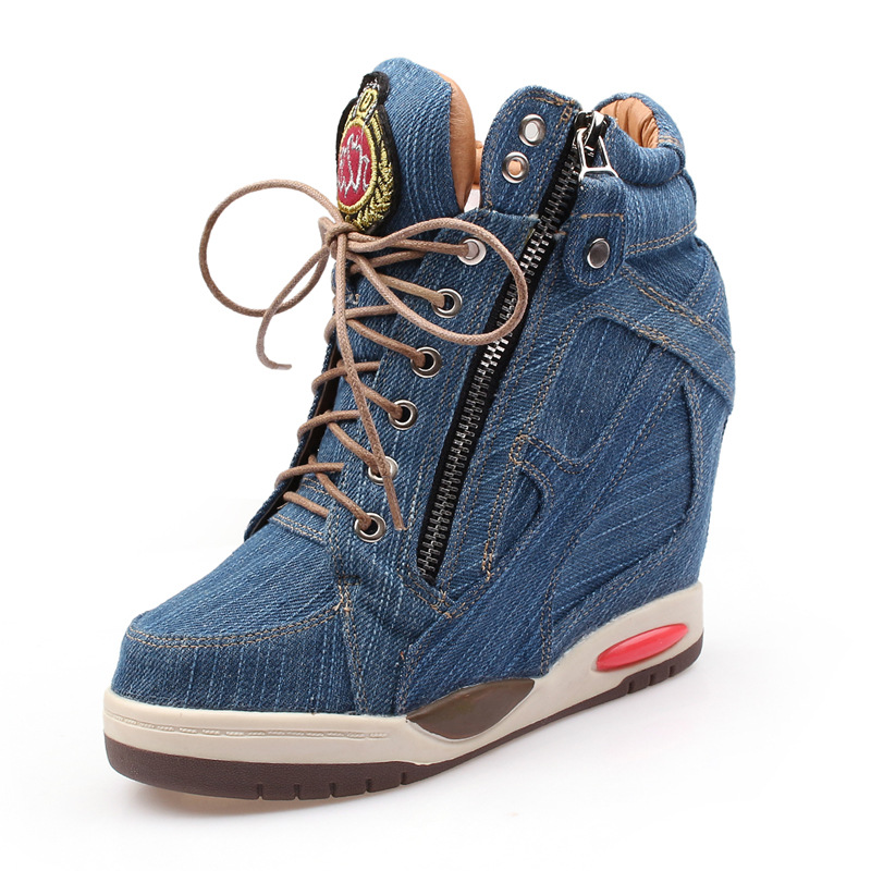 Street Fashion Denim - Новые женские джинсовые ботильоны на шнуровке