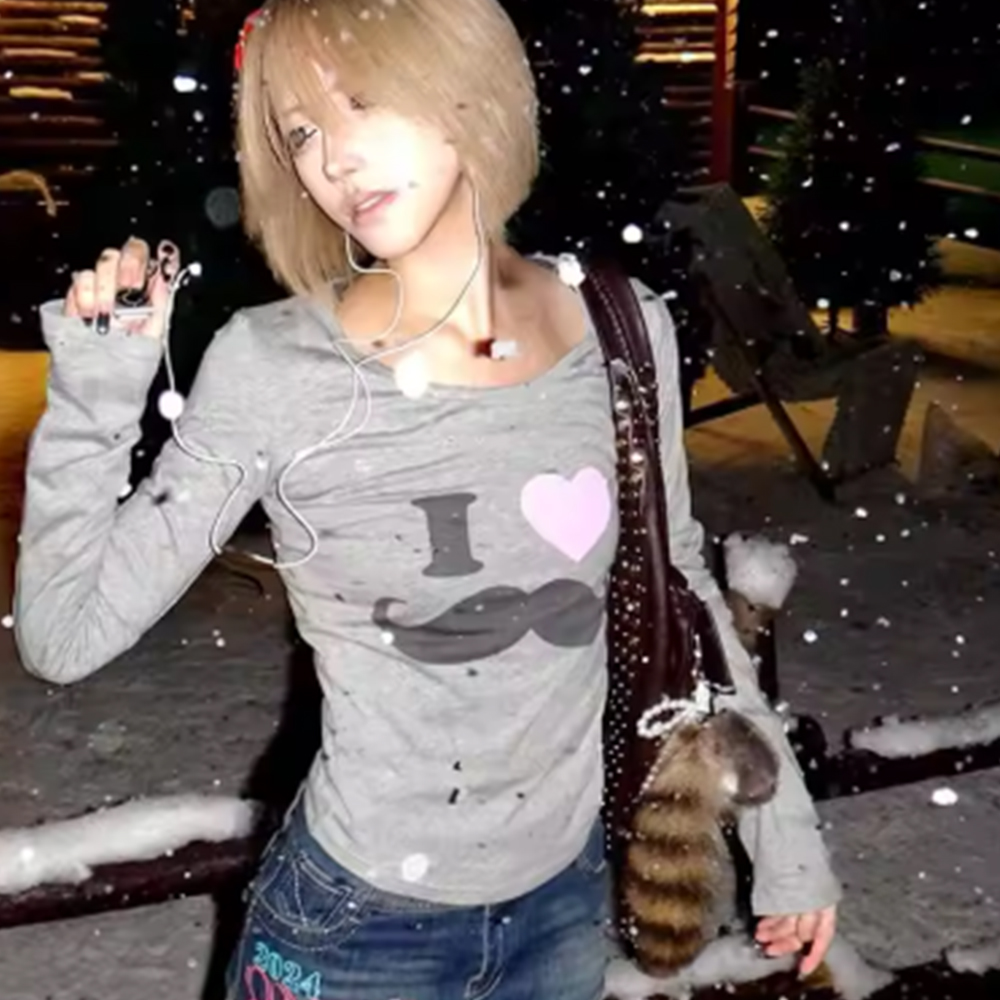 Street Fashion Japan - Японская футболка с принтом бороды в