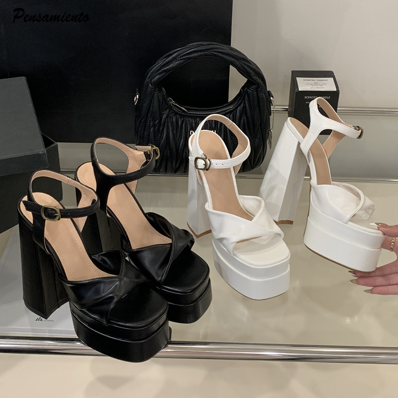 Chunky Sneaker Platform - Модные женские сандалии-гладиаторы на танкетке с