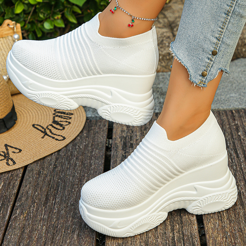 Женские вязаные белые кроссовк – обзор и цена Chunky Sneaker Platform