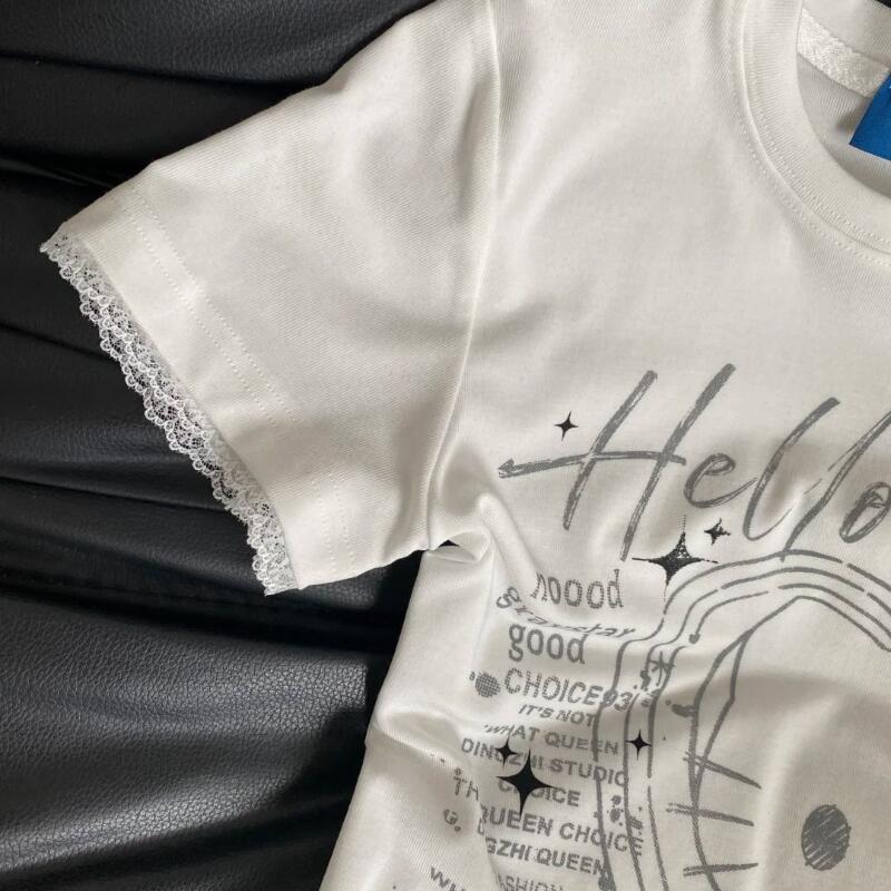 Летняя женская новая милая фут – обзор и цена Street Fashion Tshirt