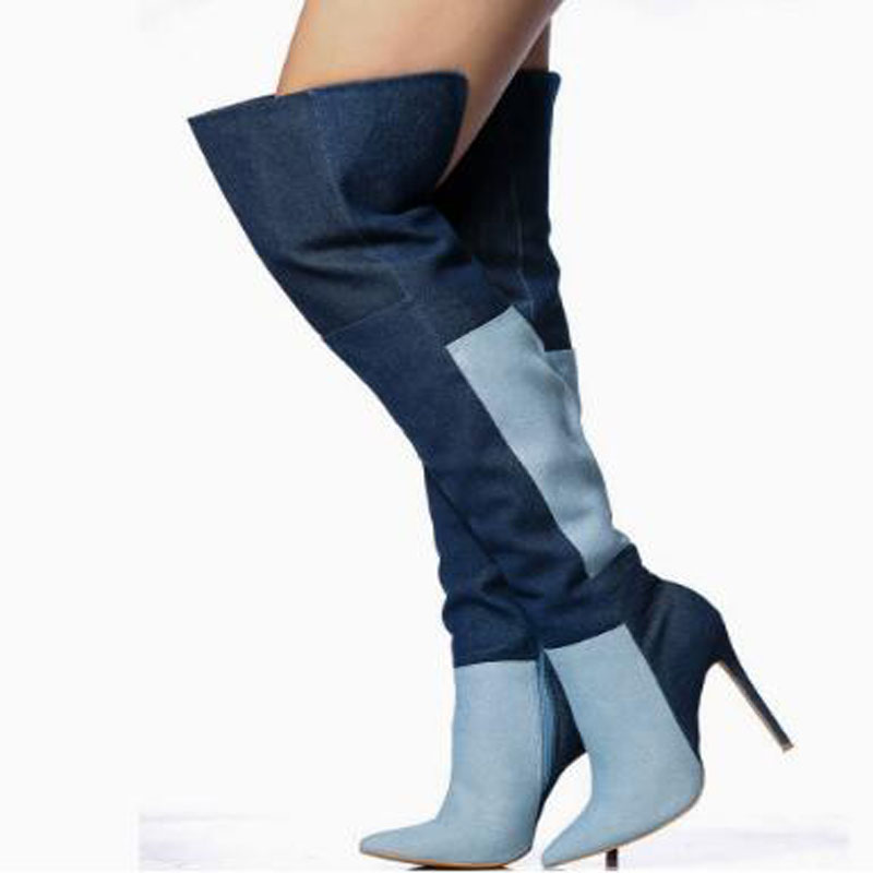 Синие двухцветные джинсовые бо – обзор и цена Street Fashion Denim
